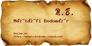Mátéfi Bodomér névjegykártya